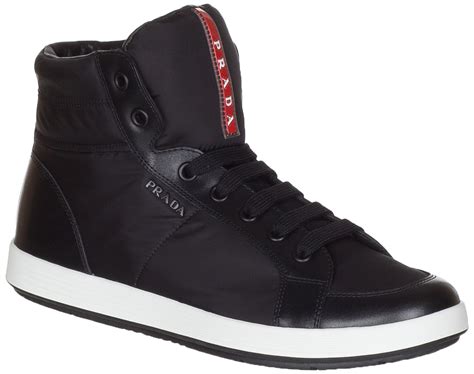 platform prada sneakers|black high top prada sneakers.